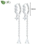 Sterling Silver Zircon Hoop Earrings for Women – Elegant Star & Heart Design