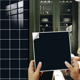 Pegatinas para azulejos de color negro con forma de diamante, resistentes al agua, despegables y adhesivas, para cocina, baño y más, 10 unidades