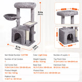 Indoor Cat Tree – Multi-Level Tower with Condo, Sisal Scratching Posts, Hammock & Perch