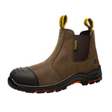Men’s Nubuck Leather Safety Boots - Composite Toe No-Lace Work Boots