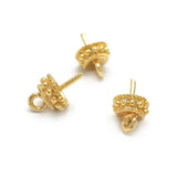 Elegantes tapones para cuentas con medio orificio de platino y oro de 18 quilates: suministros prémium para hacer joyas