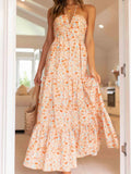 Bohemian V-Neck Sleeveless Midi Dress for Women - Spring Summer A-Line