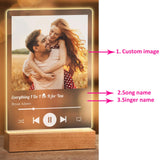 Custom Spotify Music Plaque with Photo and LED Night Light – Personalized Acrylic Frame for Couples, Anniversaries & Gifts