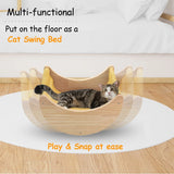 Wall-Mounted Cat Shelf with Hammock – Wooden Climbing Perch and Scratching Post for Indoor Cats