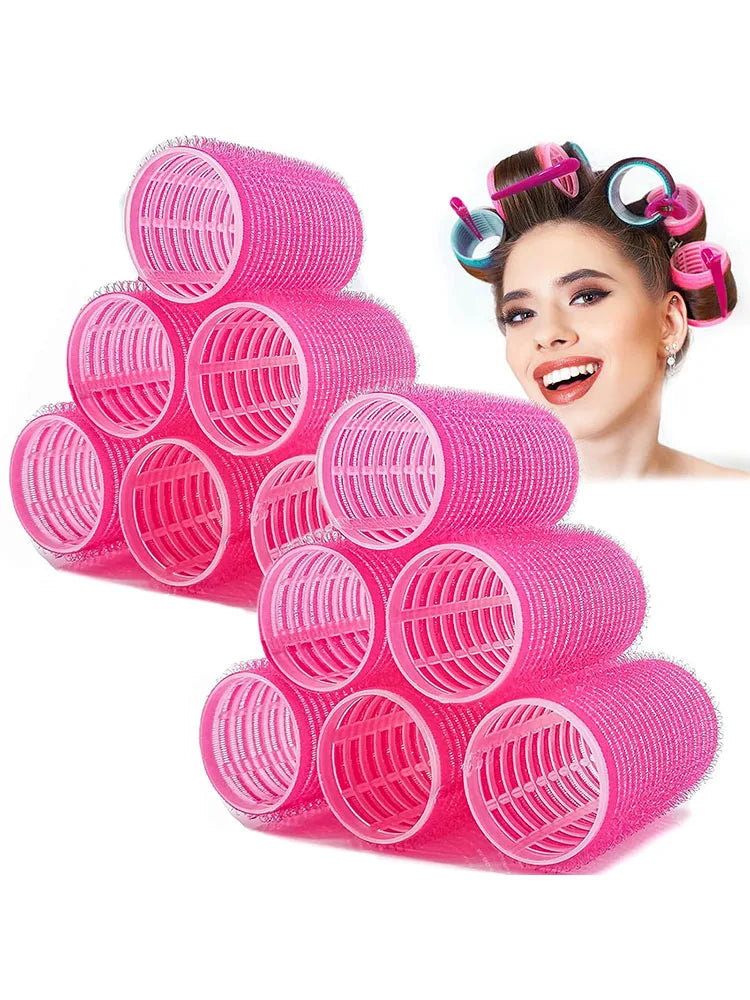 12-Piece No-Heat Self Grip Hair Rollers Set for All Hair Types