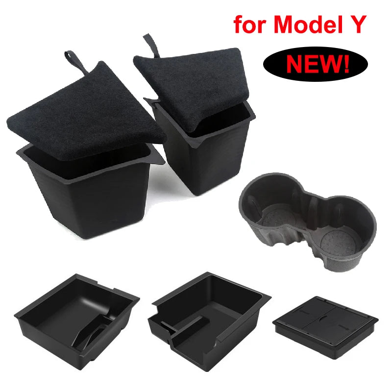 Tesla Model Y Center Console & Rear Trunk Storage Organizer Tray (2021–2024)
