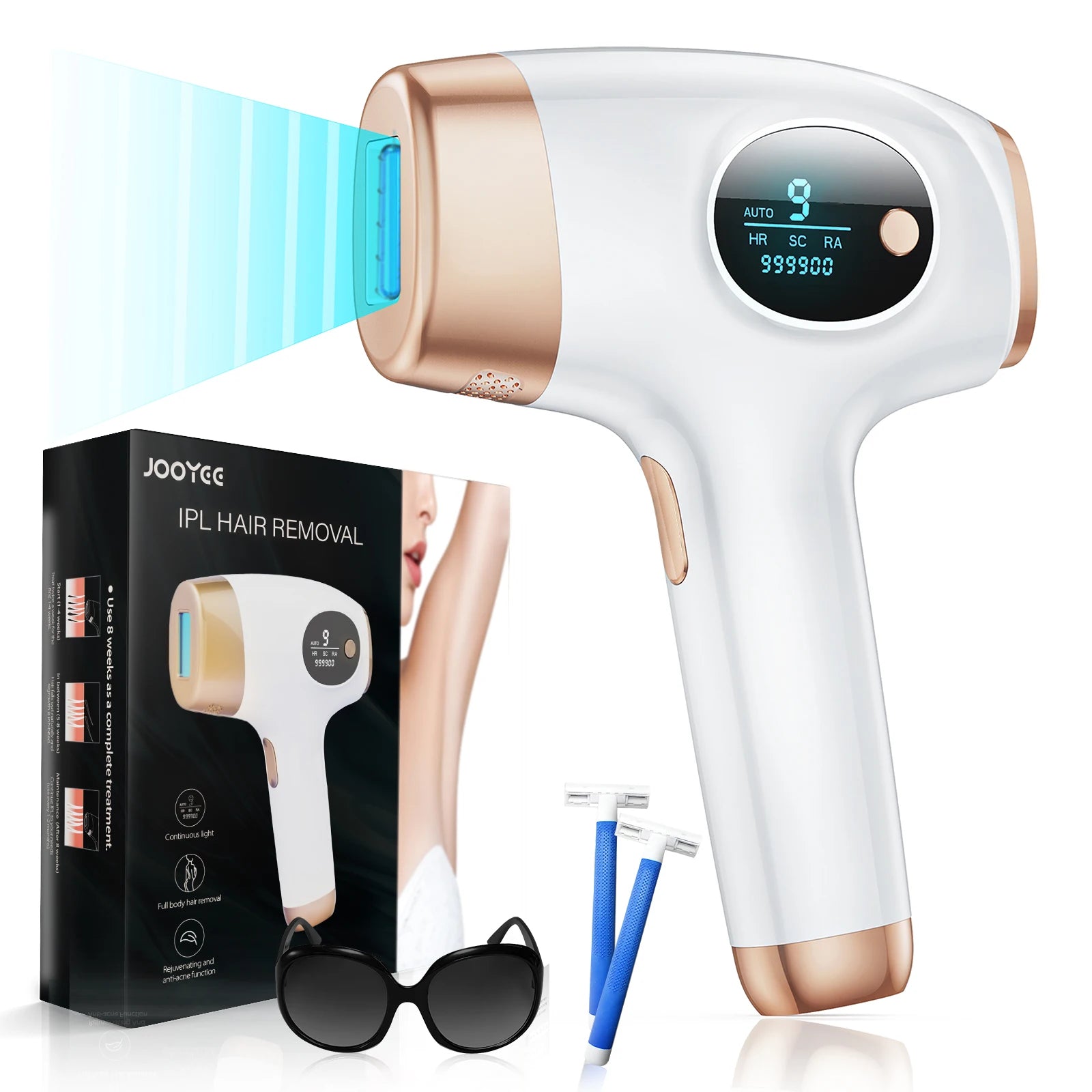 3-in-1 IPL Laser Hair Removal Device - 999,999 Flashes Permanent Hair Remover for Women & Men