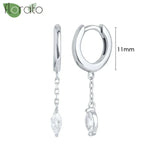 Sterling Silver Zircon Hoop Earrings for Women – Elegant Star & Heart Design