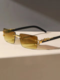 🕶️ 1PC/2PCS Gafas de sol rectangulares sin marco de moda: modernas y personalizadas para uso diario
