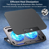 Gaming Laptop Cooling Pad – Dual Fan, Adjustable Stand & USB Hub