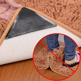 Reusable Non-Slip Rug Grippers - Washable Triangle Carpet Tape for Tile & Hardwood Floors