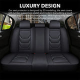 Universal Fit PU Leather Car Seat Covers – Full Set Waterproof Cushion Pads for 5 Seats