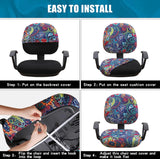 Stretch Office Chair Covers – 2-Piece Printed Seat & Backrest Protector Set