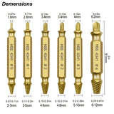 6-Piece Damaged Screw Extractor Set – High-Speed Steel Drill Bit Kit for Stripped and Broken Screws