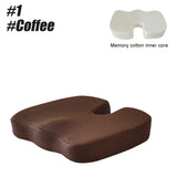 Memory Foam Coccyx Seat Cushion - U-Shaped Orthopedic Massage Pad for Car & Office