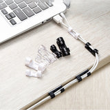 Organizador de cables con clips para gestión de cables, para escritorio y estación de trabajo, organizador de cables ABS, soporte para cables, línea de datos de carga USB, bobinadora
