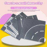 City Road Base Plate for Building Blocks – Compatible with Lego, 25.5cm x 25.5cm, Construction Toy Accessories