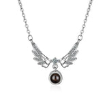 Personalized Photo Projection Necklace with Rose Pendant