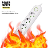 Regleta con enchufe europeo, 3 puertos USB y 3 tomas de CA, cable alargador de 2500 W