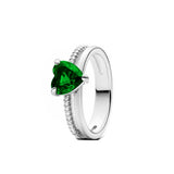 Classic Zircon Wedding Band – Unisex Silver Ring for Engagement, Parties & Special Occasions