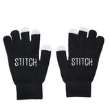 Men's Cartoon Stitch Hat and Gloves Set – Soft Acrylic Knit Winter Wear