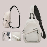 Unisex Nylon Bucket Bag – Lightweight Casual Shoulder Crossbody with Zipper Closure