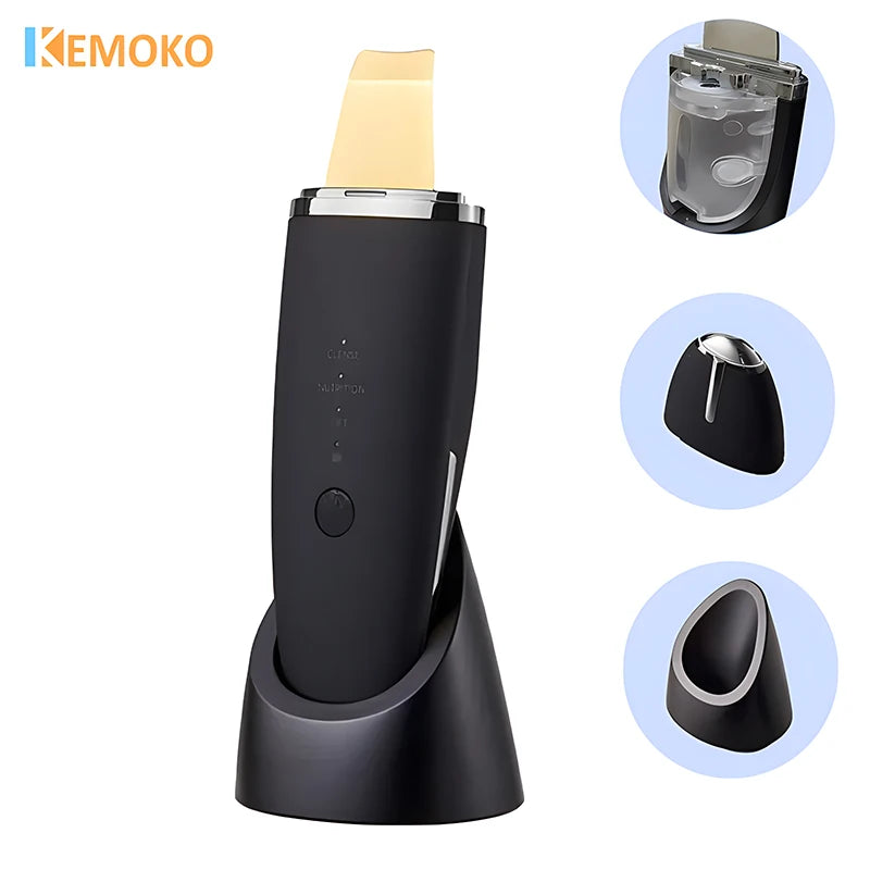 Ultrasonic Skin Scrubber with EMS & Ion Technology for Deep Facial Cleansing