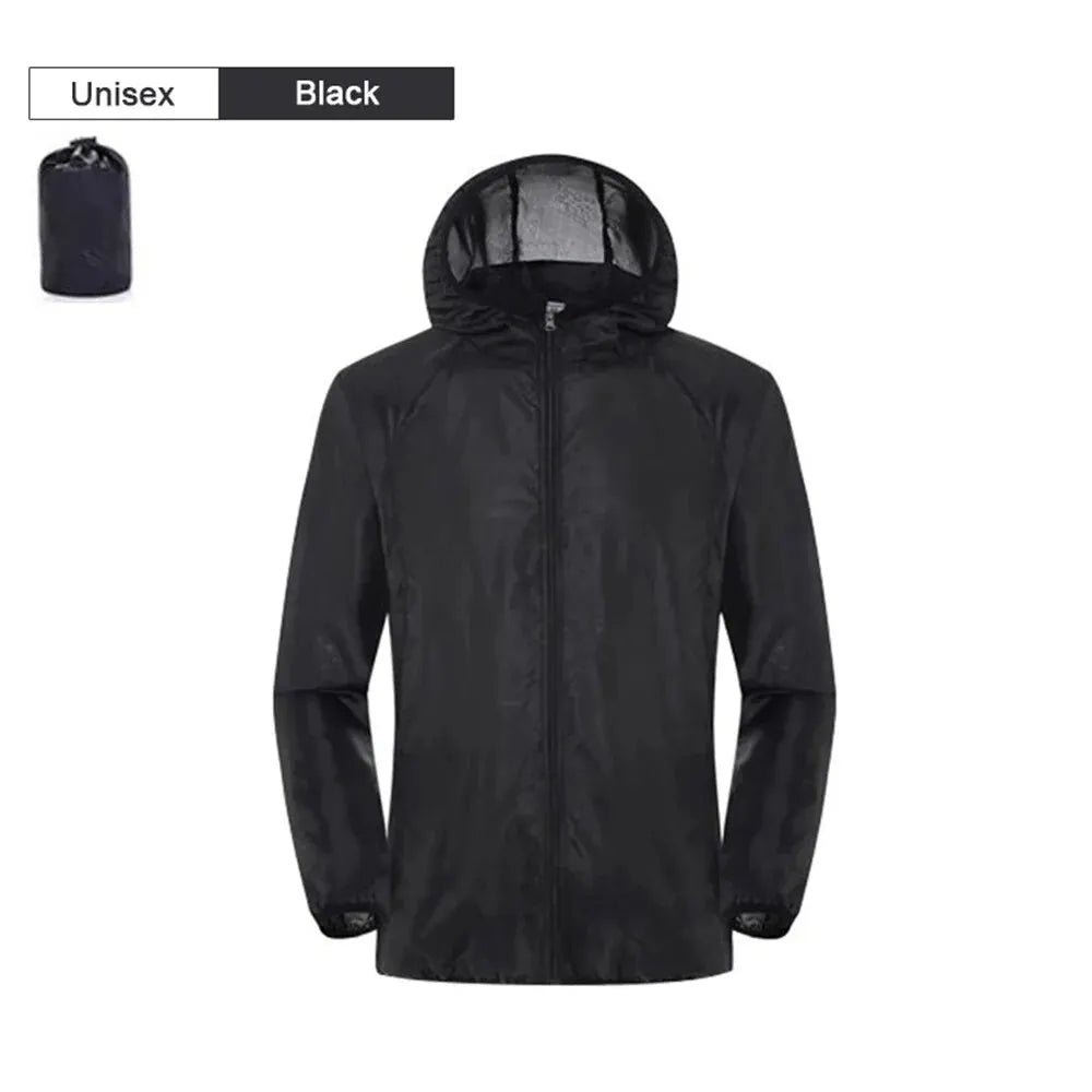 Waterproof Camping Rain Jacket for Men & Women – Quick-Dry Sun Protection Windbreaker for Fishing & Hunting