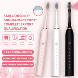Rechargeable Electric Toothbrush with Soft Bristles and Smart Timer