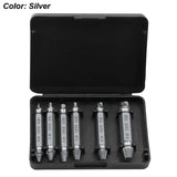 6-Piece Damaged Screw Extractor Set – High-Speed Steel Drill Bit Kit for Stripped and Broken Screws