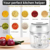 Mini Electric Food Chopper – USB Rechargeable Portable Garlic Masher & Meat Grinder
