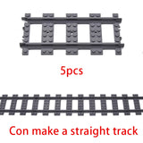 MOC City Train Rail Crossing & Flexible Tracks – DIY Building Block Set