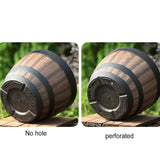 Classic Whiskey Barrel Resin Planter with Drainage Holes for Indoor & Outdoor Use