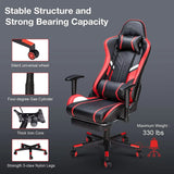 7-Point Massage Gaming Chair with Ergonomic Design, Footrest, and Adjustable Lumbar Support