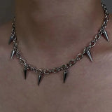 🔥 Gargantilla con remaches estilo punk hip hop: joyas góticas vanguardistas Y2K para hombres y mujeres 🔥