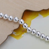 925 Sterling Silver Strand Bracelet for Women – Classic Round Bead Design, Fine Fashion Jewelry