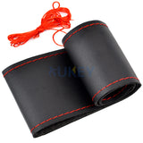 Funda para volante de cuero de fibra ultrafina: suave, duradera y antideslizante, con aguja e hilo