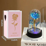 Eternal Galaxy Rose in Glass Dome - Colorful LED Flower Gift for Valentine's Day
