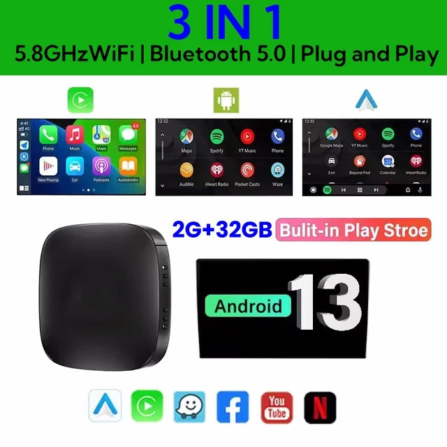 Wireless CarPlay and Android Auto USB Adapter for Seamless In-Car Connectivity