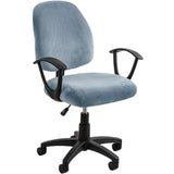 Funda de terciopelo elástico para asiento de silla de ordenador: funda universal de 2 piezas para sillas de oficina y giratorias