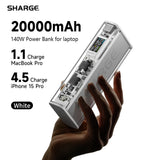 140W 20000mAh Power Bank with Smart Display - Fast Charging for MacBook & iPhone
