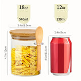 Frascos de vidrio herméticos de 18 oz con tapas y cucharas: recipientes transparentes para almacenar especias y dulces