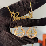 Custom Crown Name Jewelry Set - Personalized Stainless Steel Necklace & Bracelet Gift