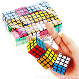 Juego de llaveros con cubo mágico mini 3x3: rompecabezas educativo de 12 piezas y obsequios para fiestas