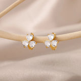 Trendy Heart-Shaped Stainless Steel Hoop Earrings for Women