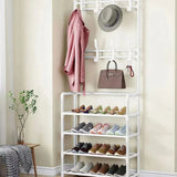 Perchero para ropa, zapatero de varias capas, para puerta, estante para sombreros y zapatos, organizador sencillo de suelo para sala de estar, estantes de almacenamiento