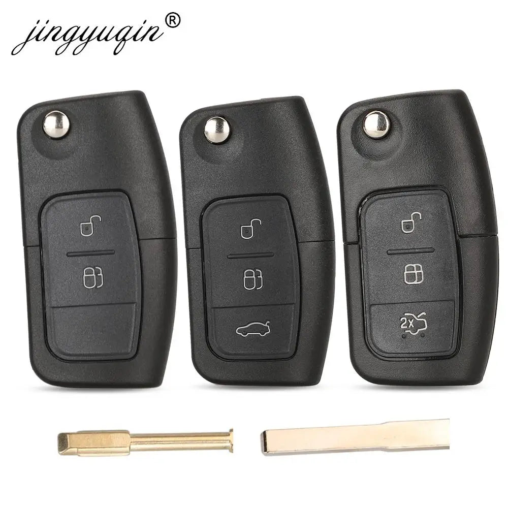 Durable 3-Button Ford Key Fob Shell Replacement with Uncut Blade