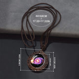 Vintage Wooden Round Pendant Necklace – Adjustable Rope Chain for Men & Women