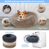 Plush Donut Cat Bed - Super Soft Washable Pet Nest (5 Sizes, 20 Colors)