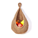 Cesta colgante de pared tejida a mano: almacenamiento elegante para la cocina y el hogar